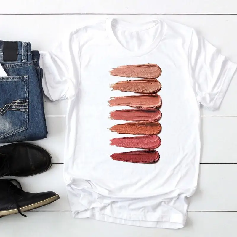 

Новинка 2021, стильная женская футболка с коротким рукавом и графическим принтом, летняя женская футболка с мультяшным принтом, женские футбо...