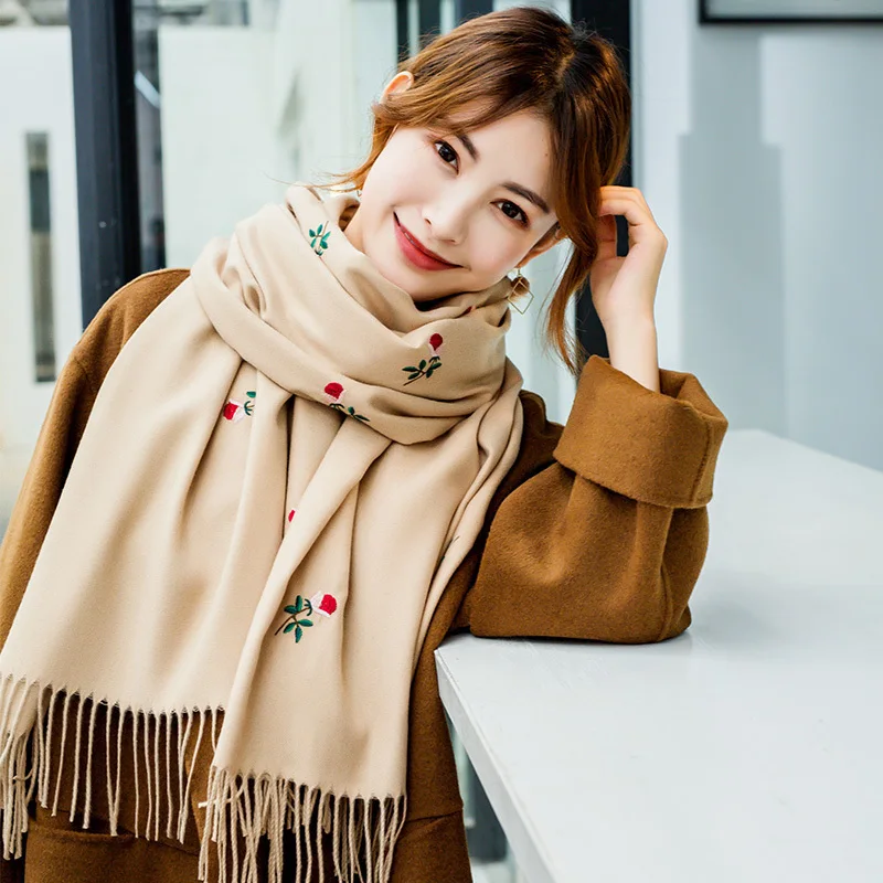 2020 Classical Plaid Warm Autumn Winter Wool Scarf Women Shawl Cashmere Scarfs For Female Lady Wide Lattices Long Wrap Blanket | Аксессуары