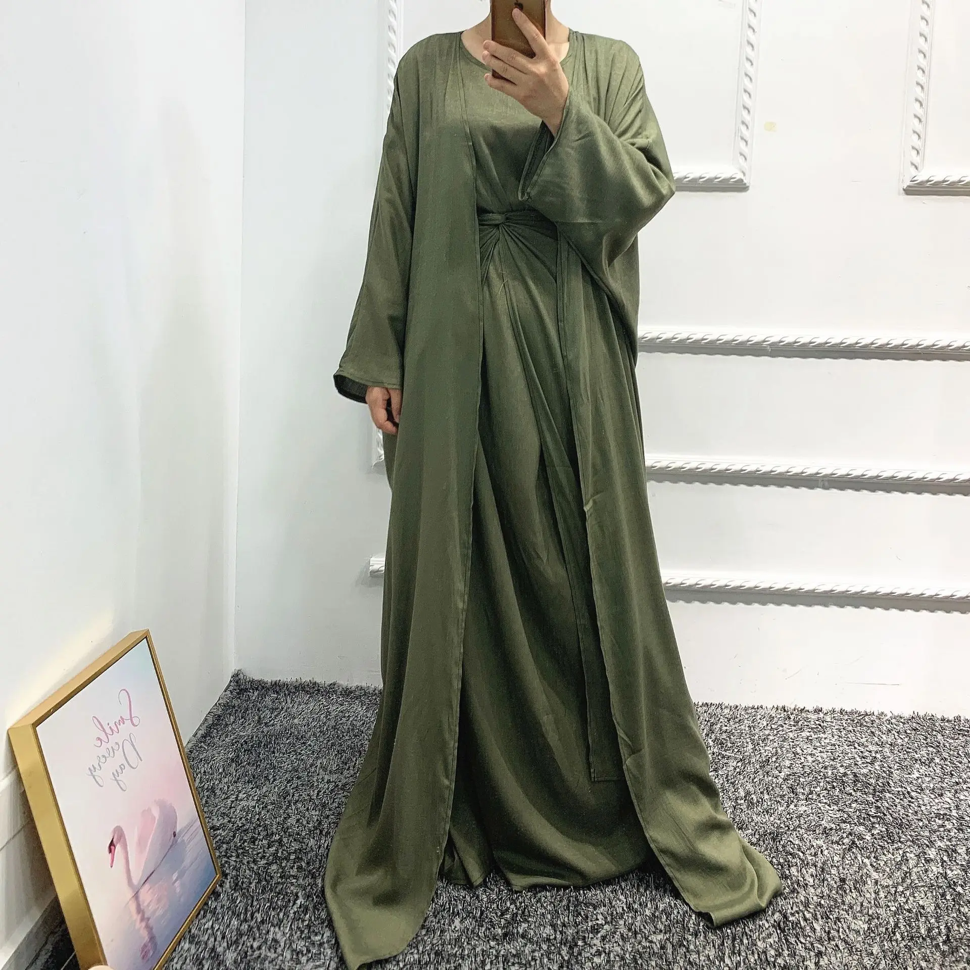 Рамадан Дубай Abaya кимоно кафтан Abayas для женщин турецкие африканские платья 4 шт.