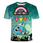 Футболка Gumball с удивительным миром, футболка с 3D принтом Gumball, потрясающая уличная одежда, графическая футболка, Мужская футболка оверсайз