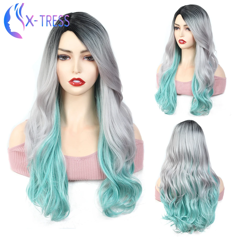 Синтетические волосы для женщин подходят косплея с боковой частью кудрявыми