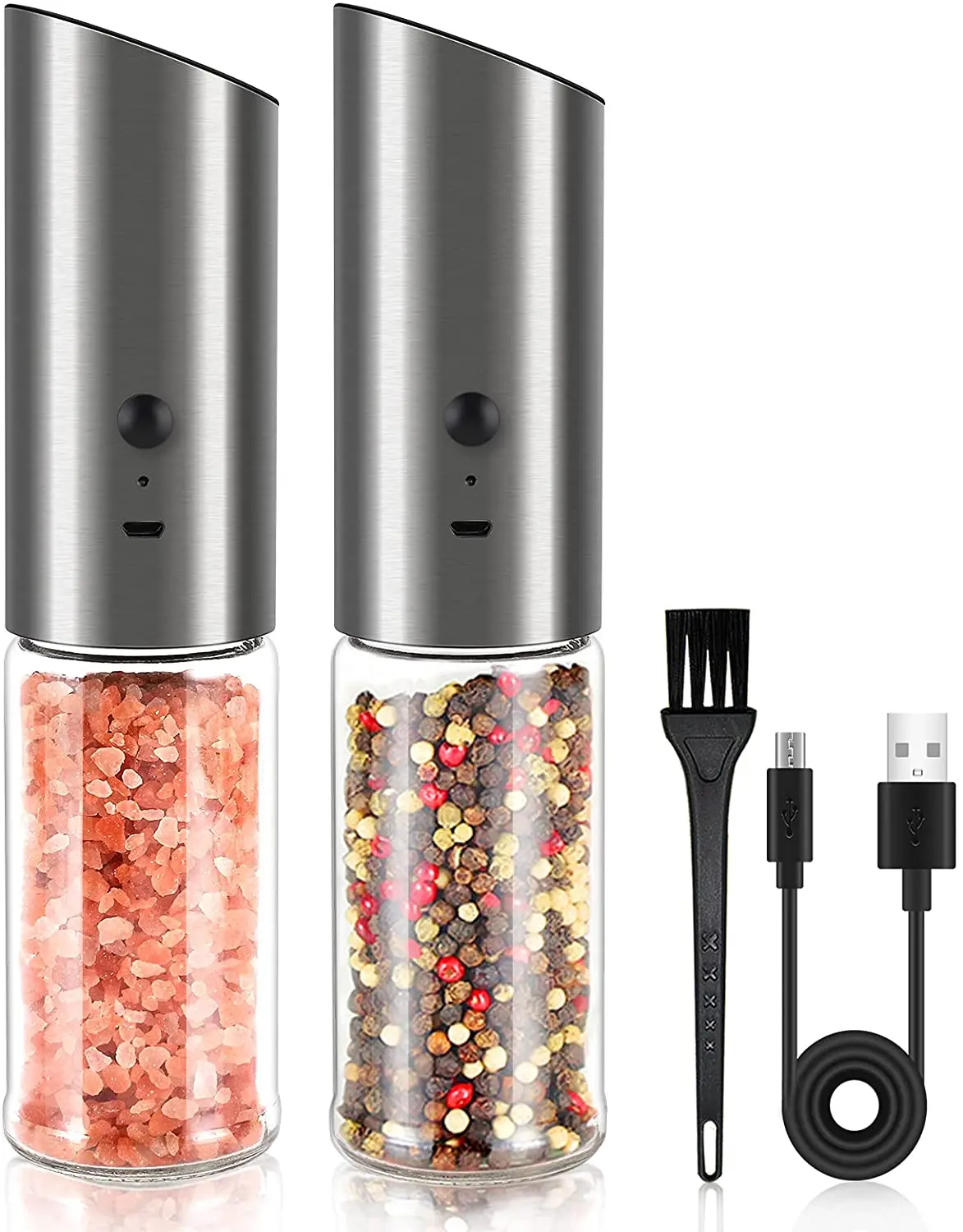 Electric Salt and Pepper Grinder USB Rechargeable Mill Adjustable Coarseness Automatic Spice Milling Machine Kitchen Tool | Дом и сад