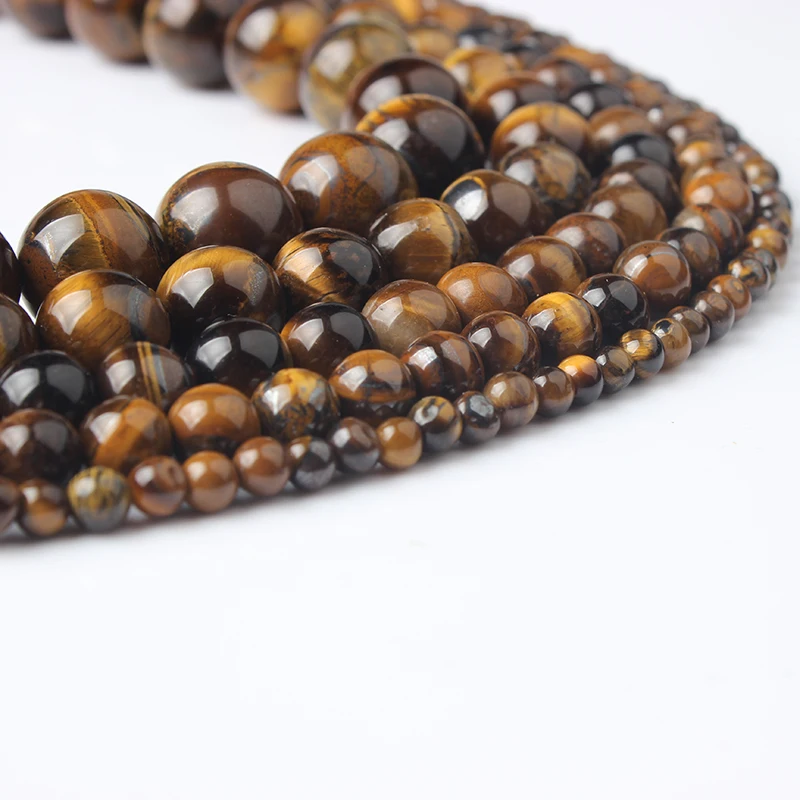 LanLi 4/6/8/10/12 мм натуральные ювелирные изделия камни тигровый глаз бусины сделай сам