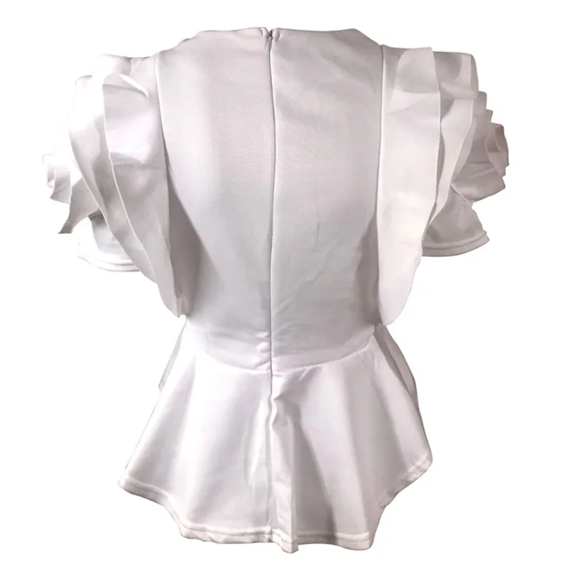 Женская блузка с оборками на рукавах Элегантные корейские модные асимметричные