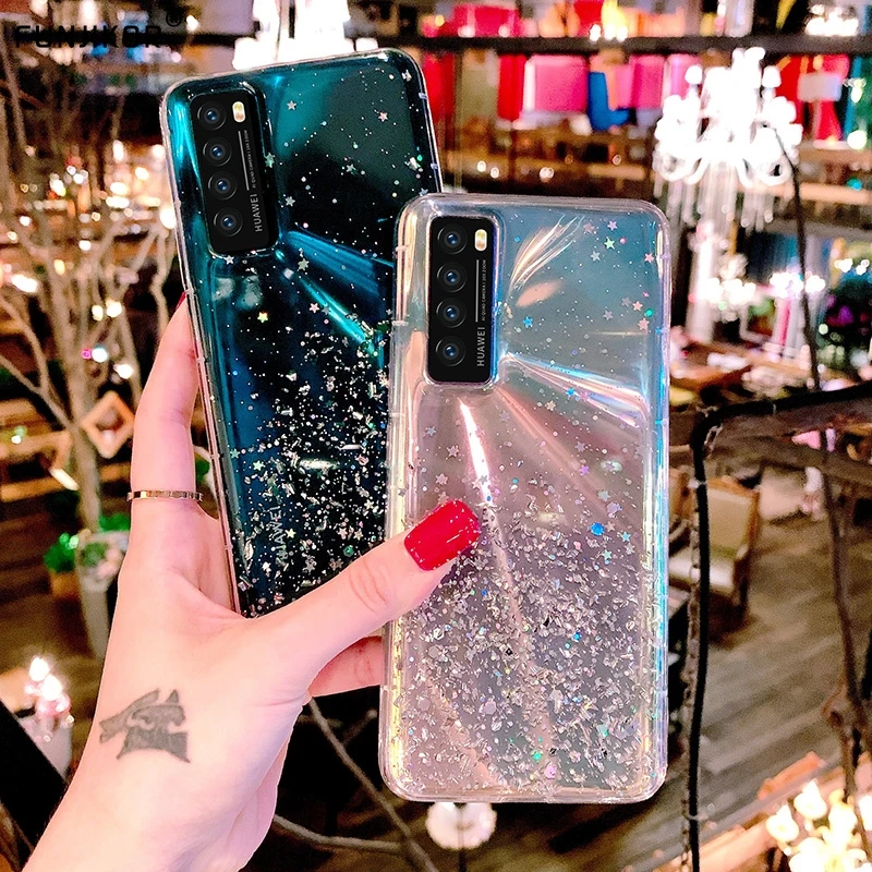 Блестящий чехол со звездами для Xiaomi Redmi 9T 9C Note 10 Pro 10S Poco F3 M3 X3 NFC Mi 11 Lite 5G 10T 11T 11i