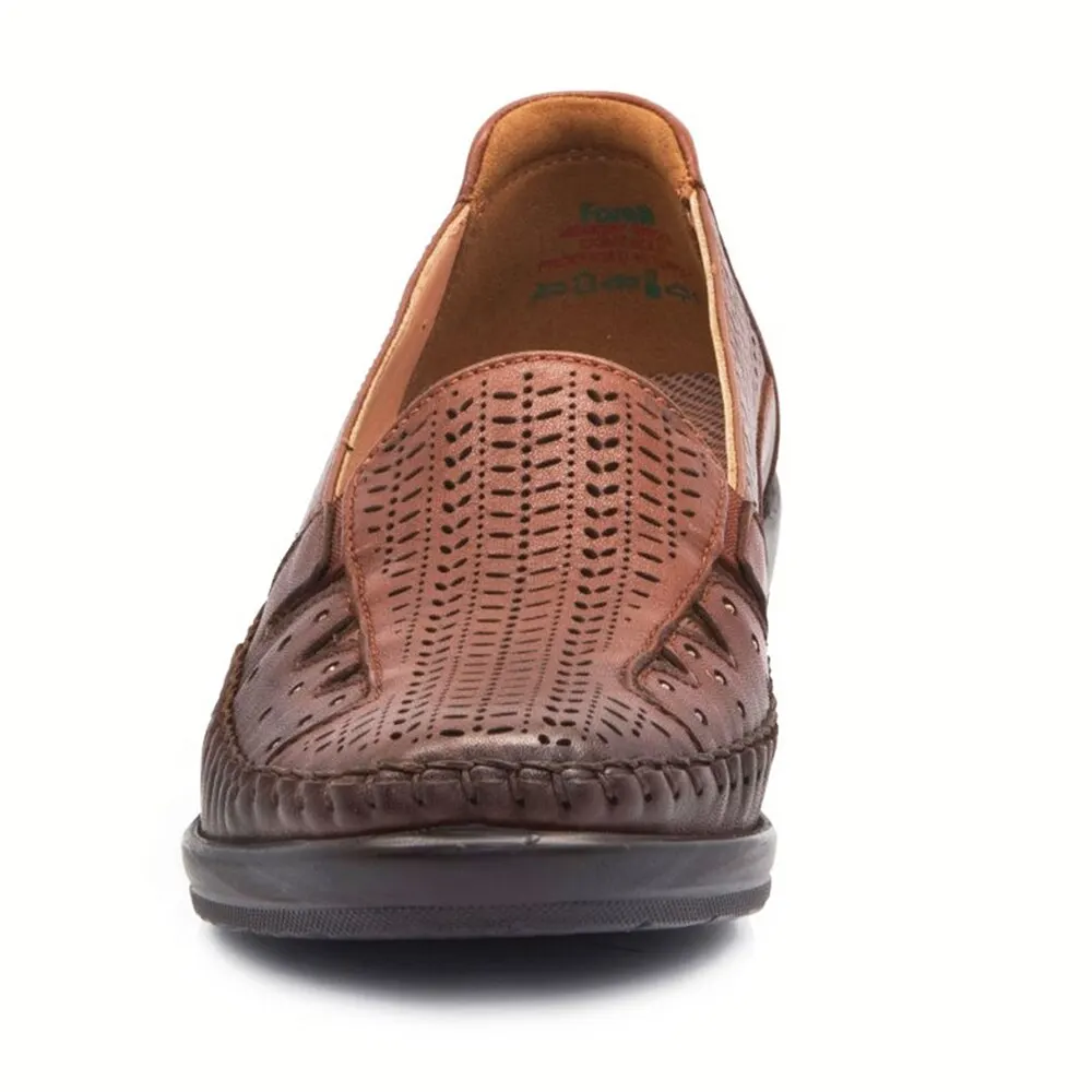 Women's Brown Genuine Leather Casual Shoes FRL26202TABA