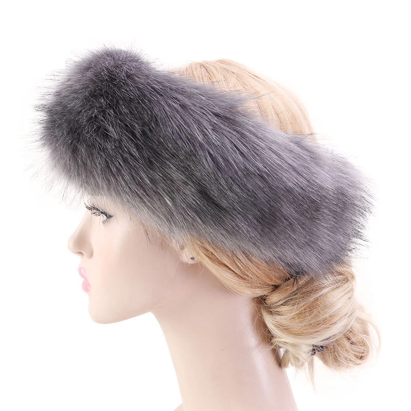 

New Faux Fox Fur Headband Simple High Grade Hairbands For Women Keep Warm Autumn And Winter Style Hair Accessories