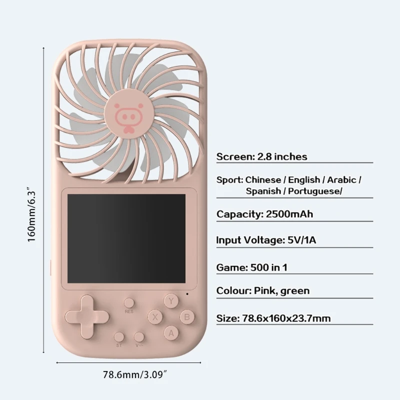 Портативный карманный мини-вентилятор в стиле ретро портативная игровая консоль