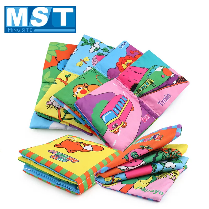 Мягкие тканевые книги для раннего обучения моющиеся первые тихие детей 0 12