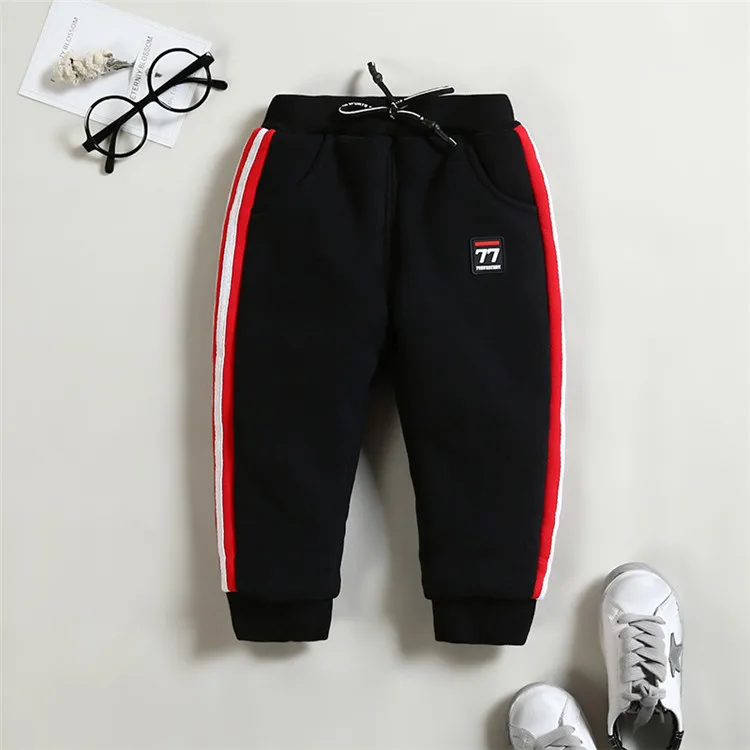 Boys Warm Pants Winter New Kids Casual Cotton Thicken Plus Velvet For Girls Children Sports Trousers 1-2-3-4-5 Years | Детская одежда и