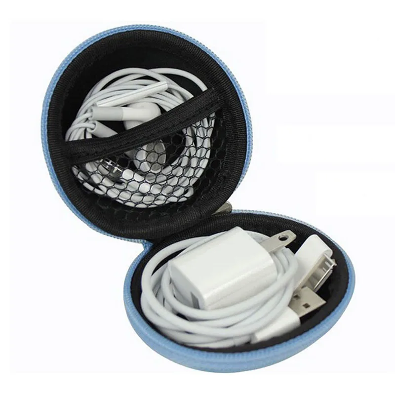 Чехол для наушников Круглый мини чехол защита EVA зарядное устройство USB дорожная