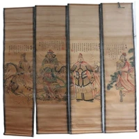 china old scroll painting four screen paintings middle hall hanging painting calligraphy four generals