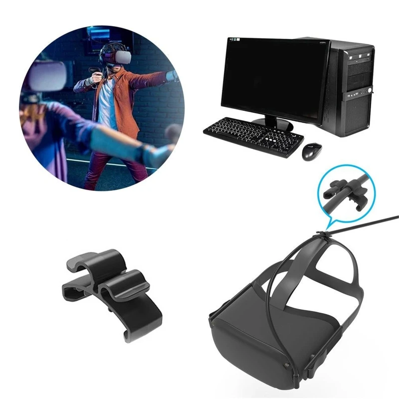 

C5AE 2Pcs Data For -Oculus Quest 1/2 Link VR Headset Cable VR Accessories Cable Clamp