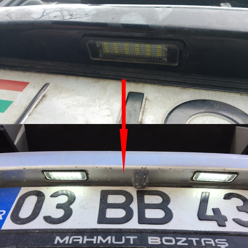 

2x Auto Light MK5 GTI MK6 MK7 Golf 5 Glof 6 Golf 7 Xenon White Led Number License Plate Light Kit Canbus Error Free Car-Styling