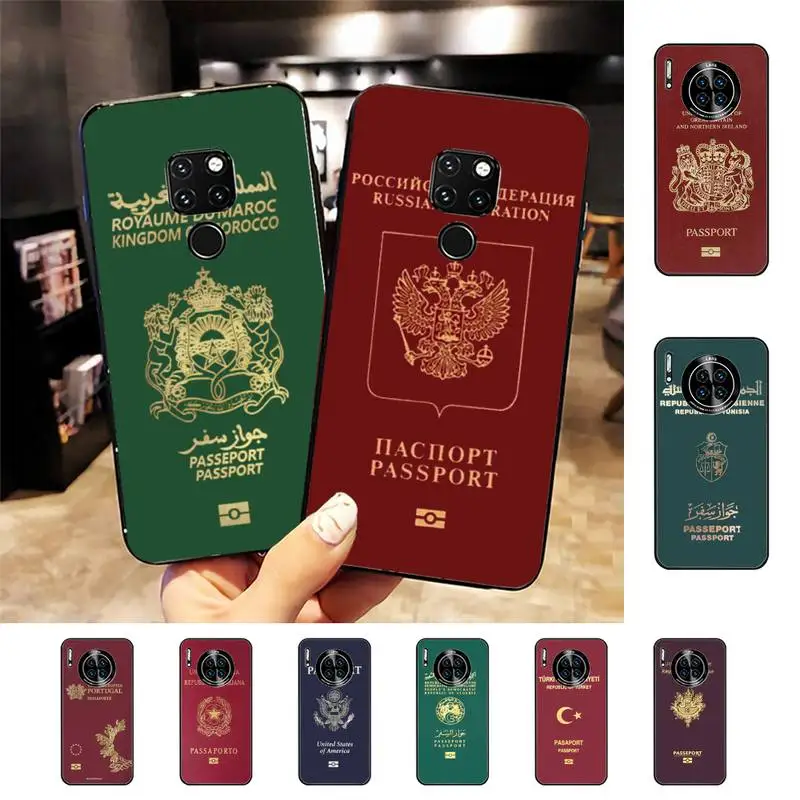 

Fashion Passport Phone Case For Huawei Nova3I 3E mate20lite 20Pro 10lite Luxury funda case