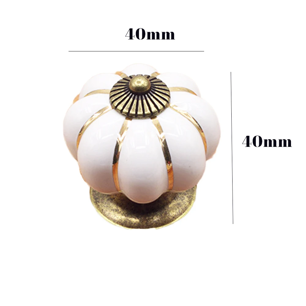 10 шт. цинковый Керамика дверные ручки в форме тыкв 40 мм ящика мебельные под одно