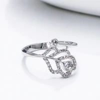 elegant pretty crystal ring tiny cz jewellery leaf design cute rings for girl fast delivery jewelry gfit