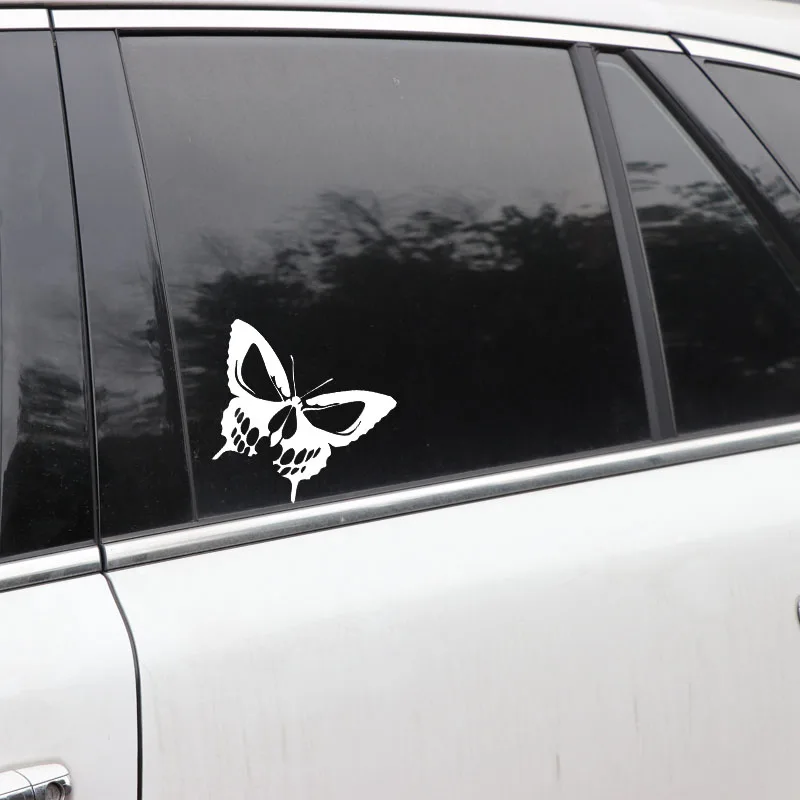 

Car Stickers Decor Motorcycle Decals Butterfly Skull Decorative Accessories Creative Sunscreen Waterproof PVC,15cm*11cm