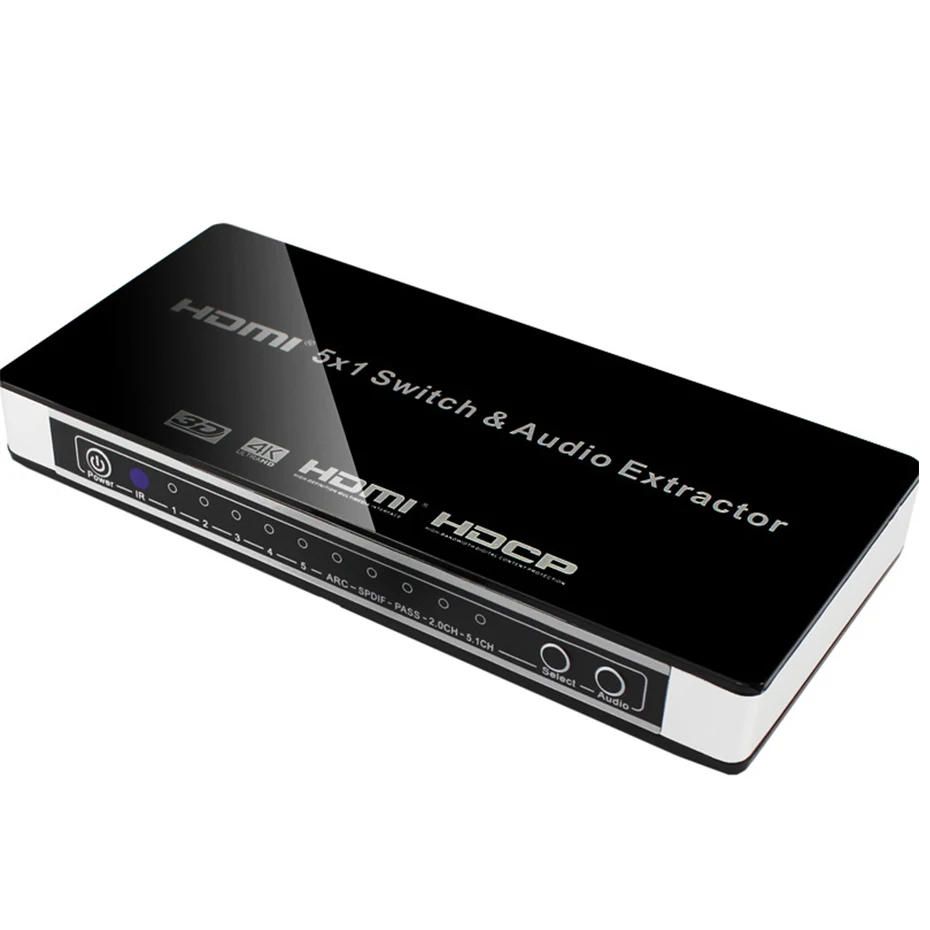 Настоящий 4K HDMI коммутатор 5X1 с аудио селекторным переключателем с дистанционным HDMI 5 в 1 выход 1,4 В для PS4, HDTV, DVD, STB и т. Д