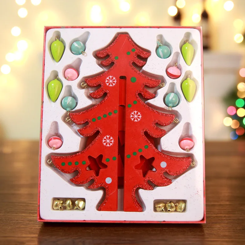 Рождественские украшения Трехмерная деревянная новогодняя елка офисная касса