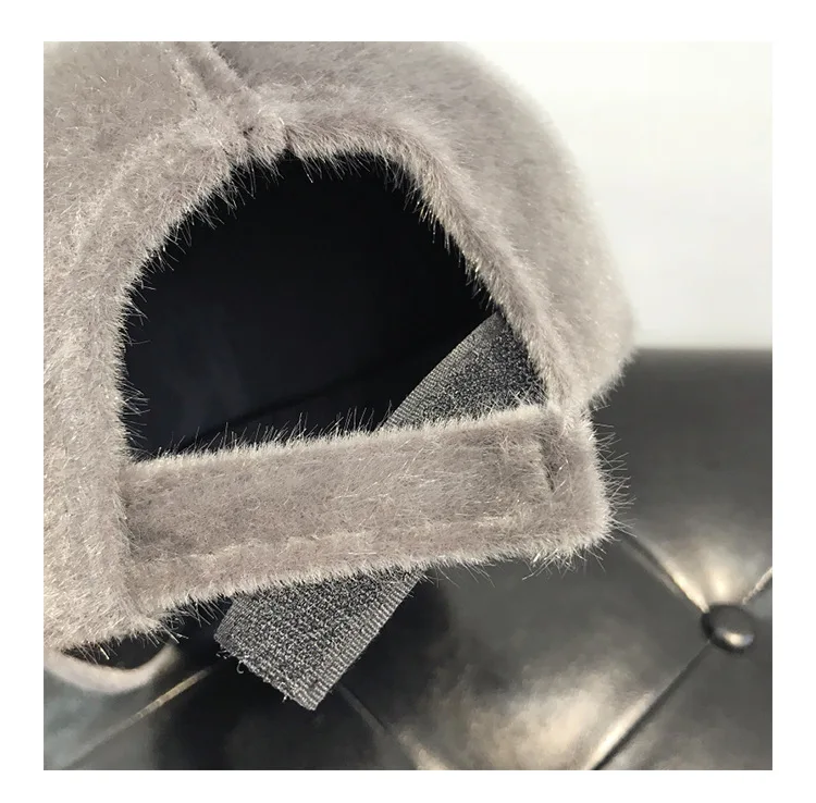 Женская бейсбольная Кепка из норкового волоса стразы с надписями одноцветная