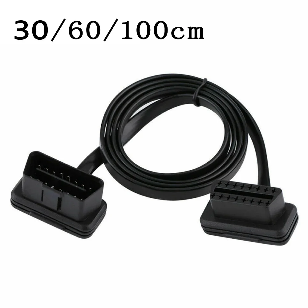 

30/60/100cm OBD2 16Pin Male To Female Extension Cable Diagnostic Extender OBD2 16 Pin Extension Cable
