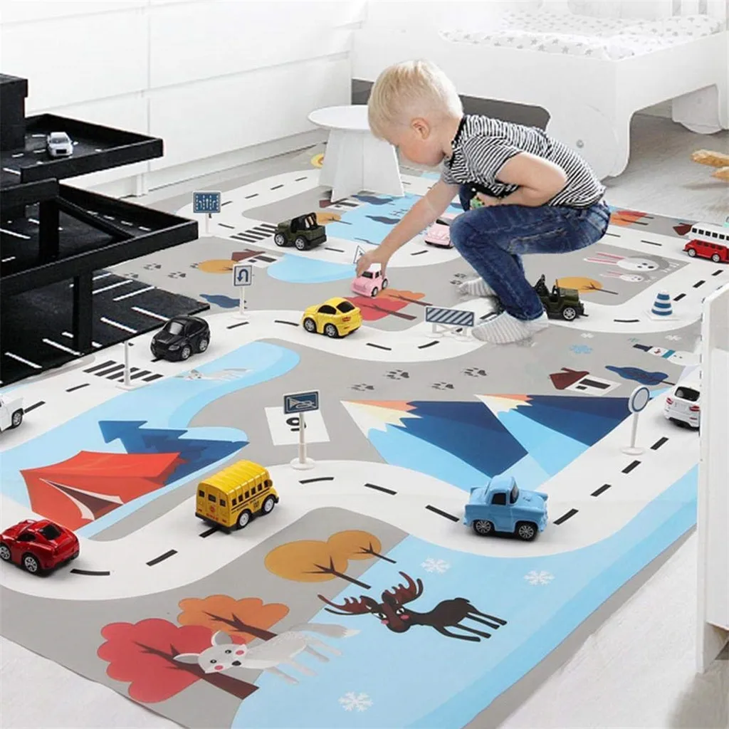 Детский портативный автомобиль городская сцена Дорожная карта игровой коврик