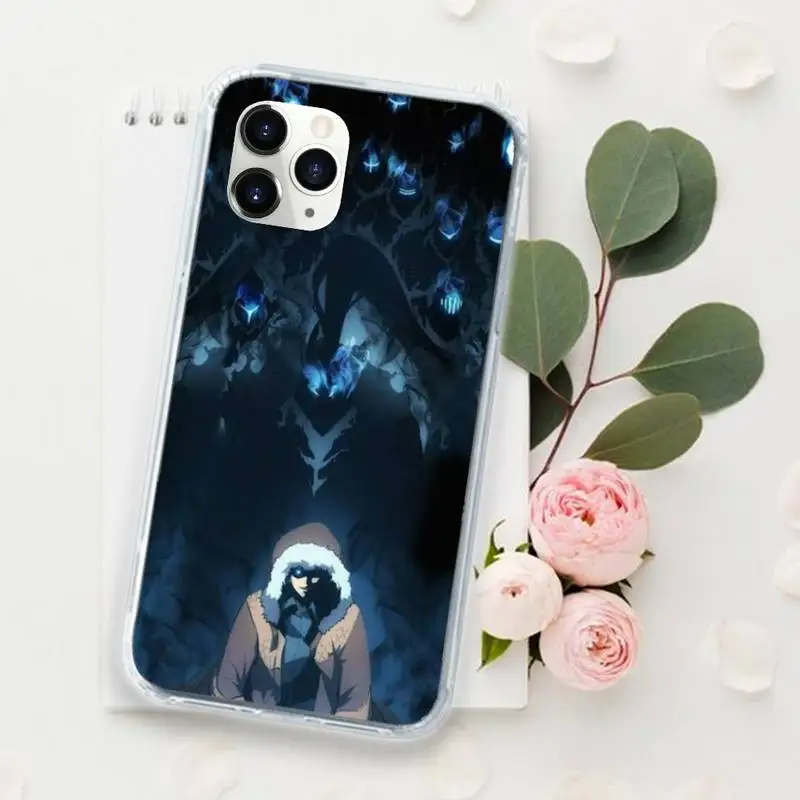 

Anime solo leveling Phone Cases for iPhone 11 12 pro XS MAX 8 7 6 6S Plus X 5S SE 2020 XR Luxury brand shell funda coque