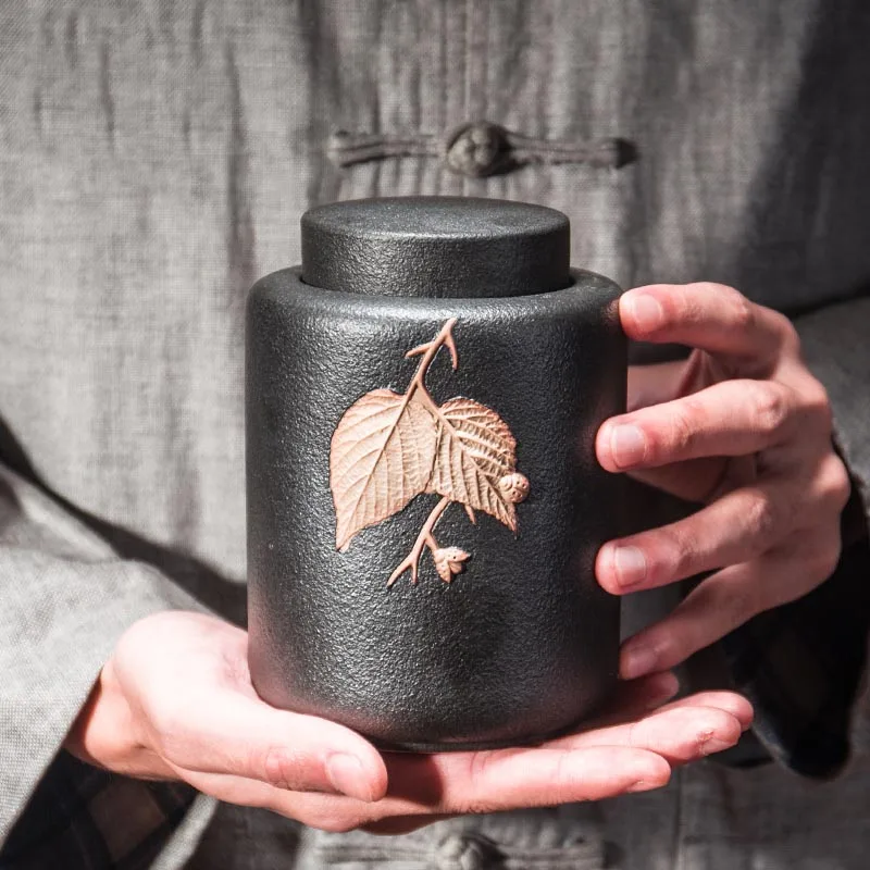 Винтажная керамическая банка для чая герметичная контейнер хранения зеленого