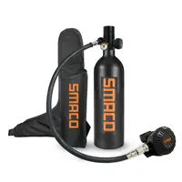 SMACO 1L Portable Scuba Diving Tank Set Mini Oxygen Cylinder Respirator Air Tank Hand Pump for Snorkeling Diving Equipment