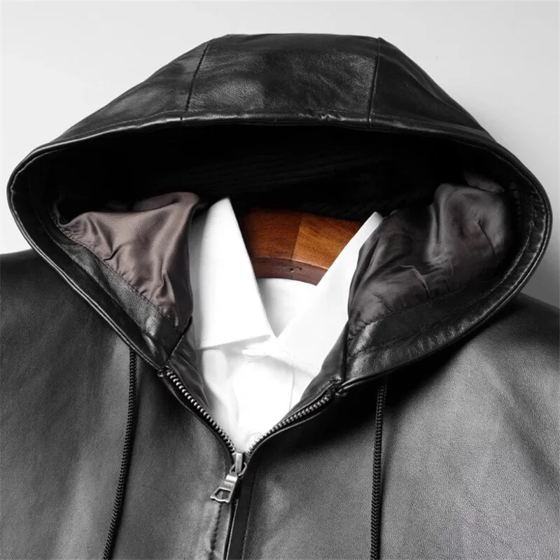 Pudi MT919 новые модные мужские куртки и пальто короткие с капюшоном настоящие жакеты из овечьей кожи Верхняя одежда из натуральной кожи