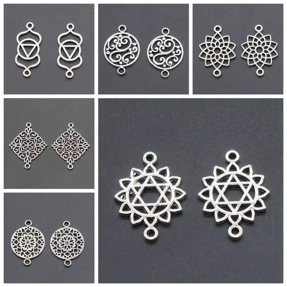 

Charms for Jewelry Making Findings Handmade DIY Craft Flower Connection Charms