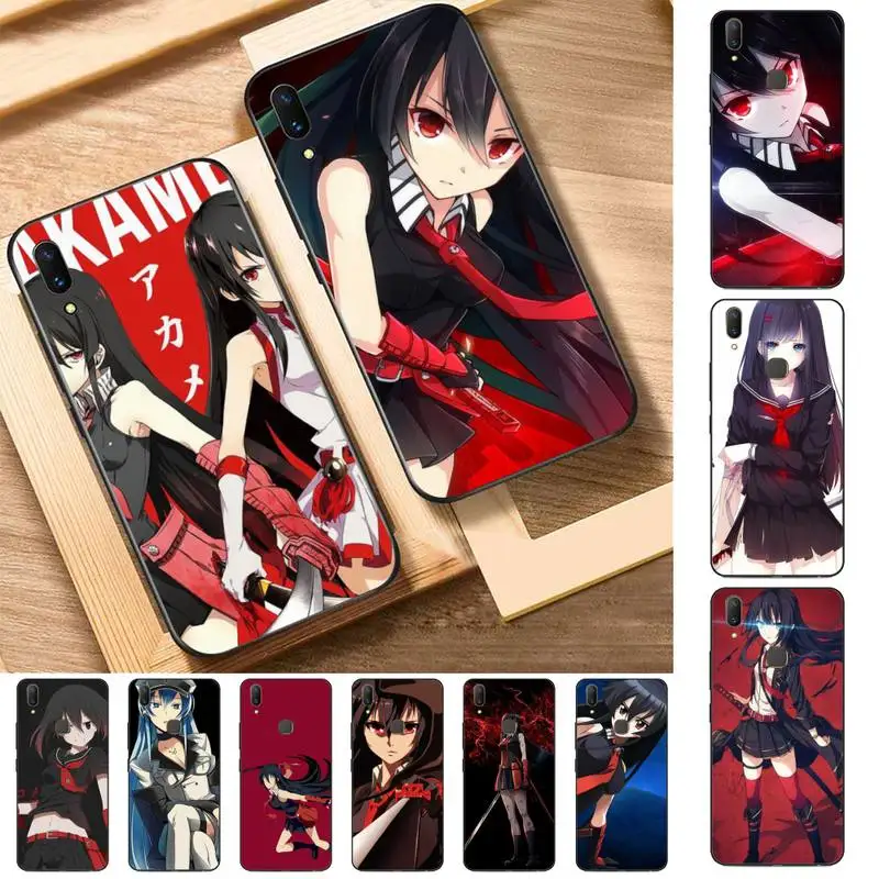 

TOPLBPCS Akame Ga Kill Anime Phone Case for Vivo Y91C Y11 17 19 53 81 31 91 55 V17 11i 9 fot oppo