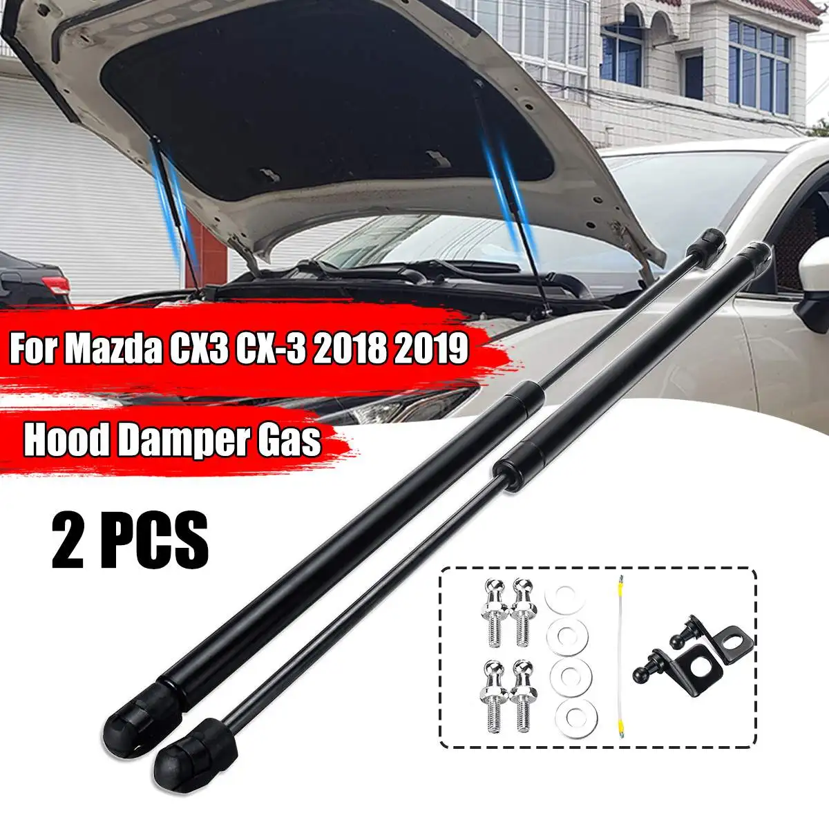 2 шт. передние газовые панели из нержавеющей стали для Mazda CX3 амортизатор капота 2018
