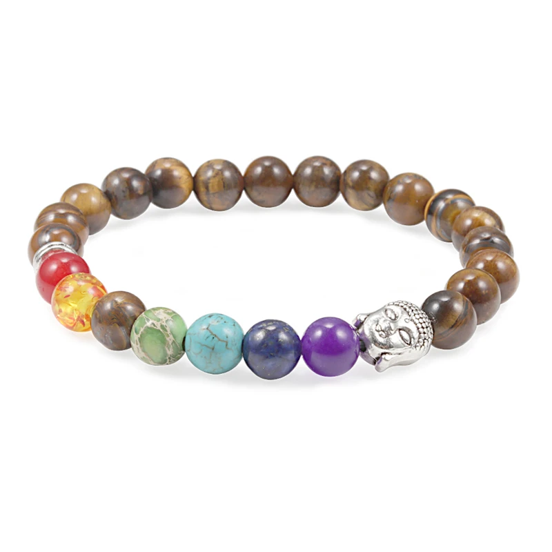 Натуральный черный матовый вулканическая лава 8 мм бусины рейки 7 Чакра Будда