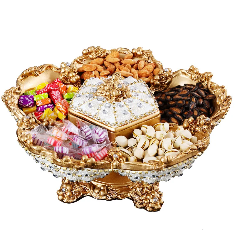 

top grade creativity European style Dried fruit traybox cover band drawing room Set the tea table at home plate