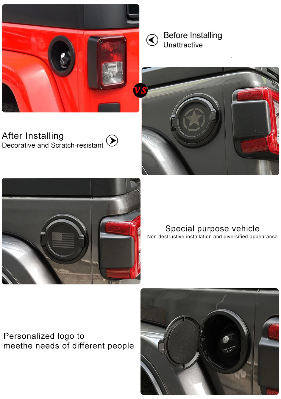 SHINEKA крышки бака для Jeep Wrangler JL Unlimited 2 4 двери бензобака крышка топливного бака крышка двери для Wrangler JL