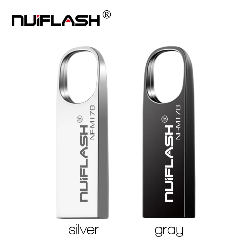 Nuiflash USB флеш накопитель 2 0 32 Гб серебристый/серый металлический диск 64 карта
