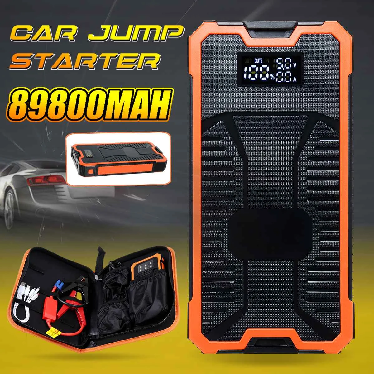 12V 89800mAh автомобильный стартер цифровой дисплей пусковое устройство портативное
