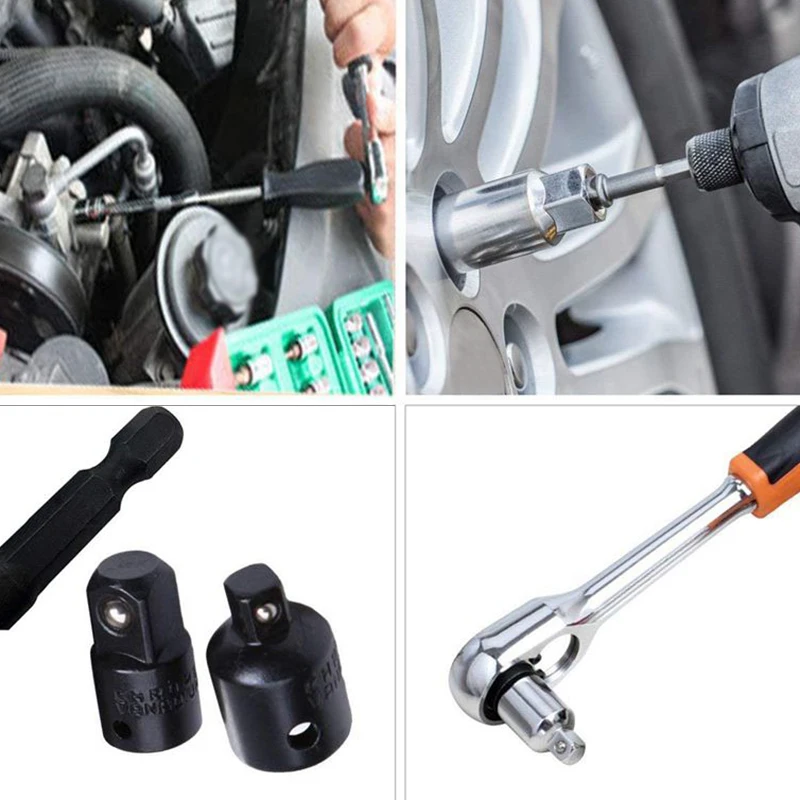 

7pcs Alloy Ratchet Converter Adapter Reducer Sockets Extension Rod Set Repair