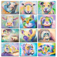 new diamond painting animals sheep dog cow cat pig 5d diy full square drill embroidery cross stitch 3d round mosaic drawing 1105