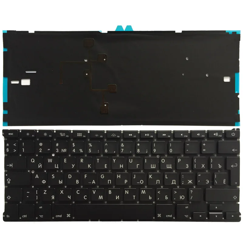 Новая русская клавиатура для Macbook Air 13 &quotA1466 A1369 с подсветкой ноутбука MD231 MD232 MC503