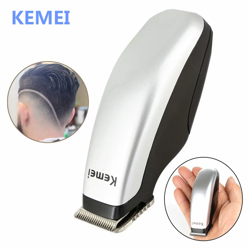 Kemei портативная электрическая машинка для стрижки волос Гладкая прозрачная мини