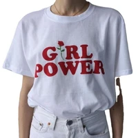 hwkjmy summer sexy women fashion cotton girl power letter printed t shirt female shirt xs 3xl