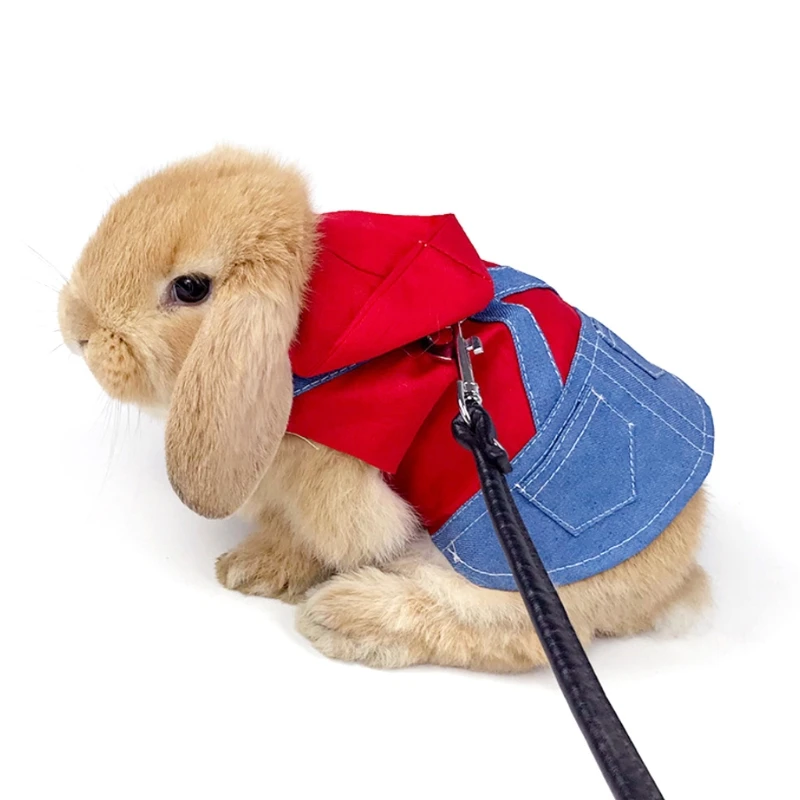 

Хлопковый мини-костюм для домашних животных, светлая Милая одежда для весны и лета, прогулок с кроликом, морской Свинкой