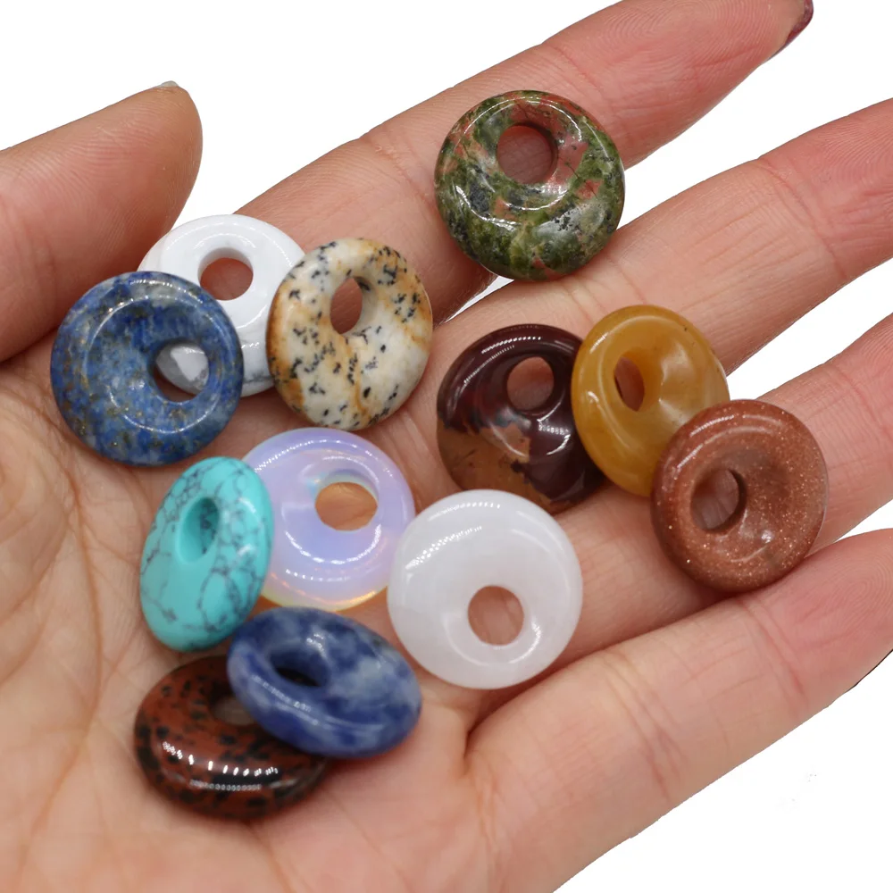 

5Pcs Natural Stone Beads Round With Hole Semi-Precious For Jewelry Making DIY Necklace Bracelet Earring Accessory