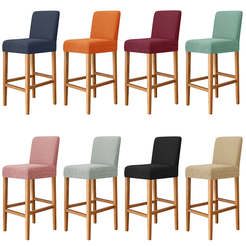 jacquard bar stool chair cover short back chair covers for dining room banquet kitchen spandex stretch small size seat slipcover free global shipping