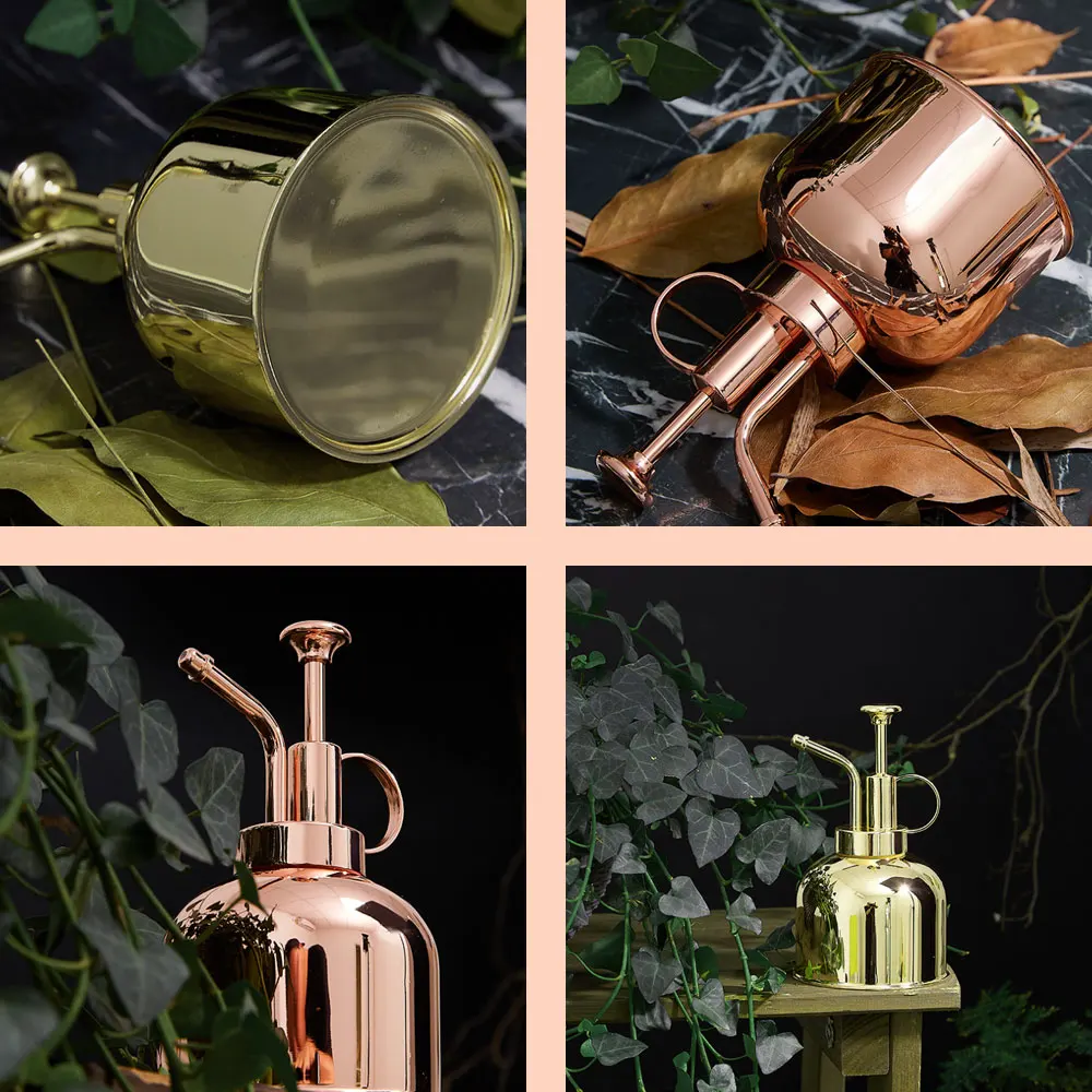 

Retro Brass Watering Can Bonsai Succulent Plants Flower Golden Rose Gold Gardening Spraying Bottle Watering Pot Garden Supplies