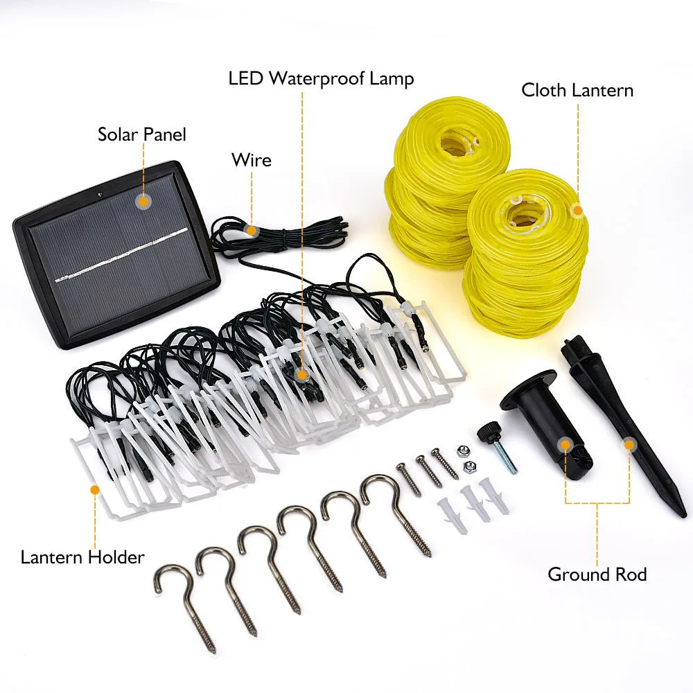 Solar Light 30 светодиодов 6 м Солнечный Фонарь шар струнные огни Китайский бумажный фонарь свадебный Декор подарок DIY лампион подвесной фонарь - Цвет: Solar Light