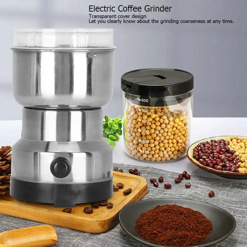

Grain Grinder Electric Coffee Beans Spice Grinder with Stainless Steel Blades for Home Kitchen Cafe Supplies EU 220V Moedor